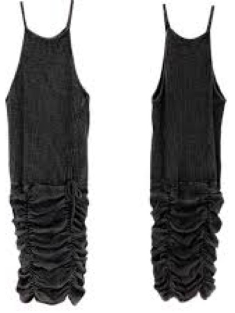 Free People Black Ruched Midi Jumpsuit